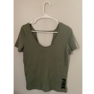 Green shirt from pink